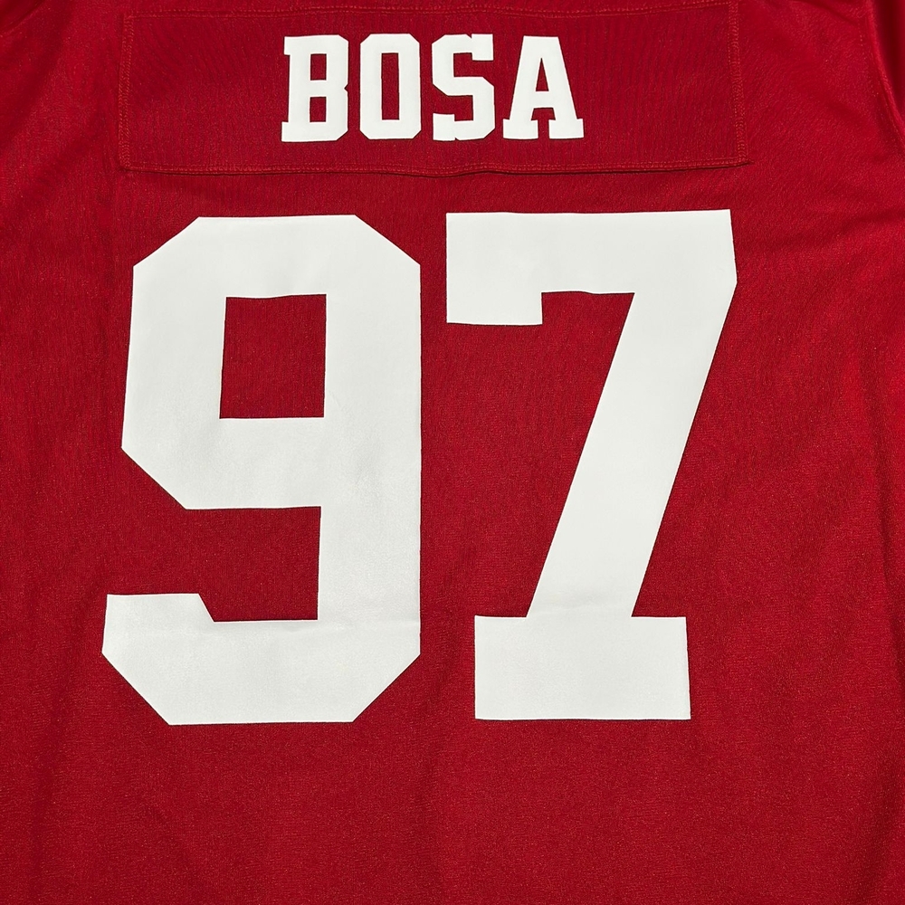 49ers Jersey Bosa 97 Red Football Jersey with White Number 97